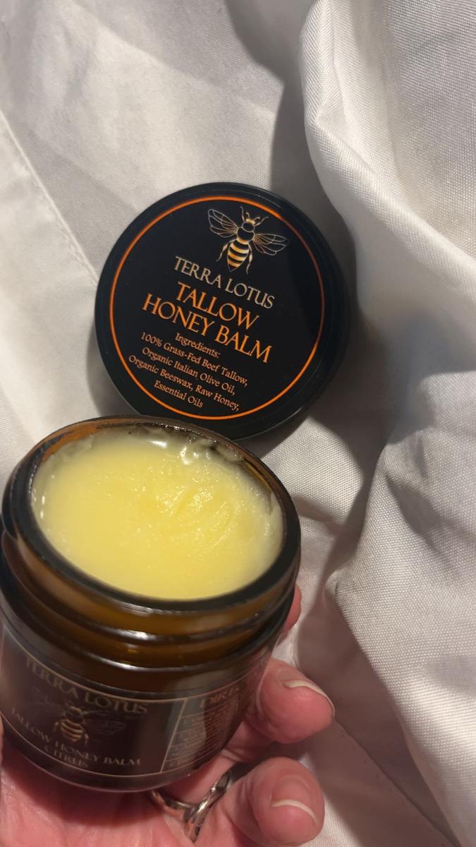 Organic Grass-Fed Beef Tallow Balm with Raw Honey